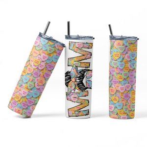 20oz Insulated Tumbler, Valentine's Day, Mom, Hearts, Cute